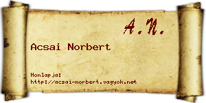 Acsai Norbert névjegykártya
